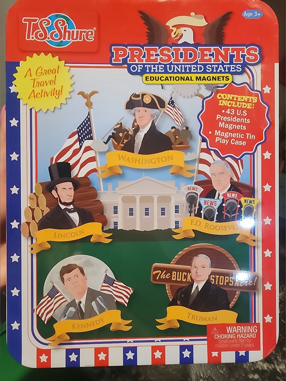 T.S. Shure Presidents Magnetic Tin - Red, White & Blue